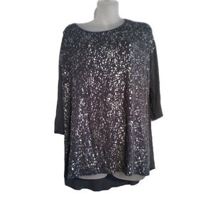 Dantelle Black Textured Top Speckled Long-Sleeve Top Size M Bag2